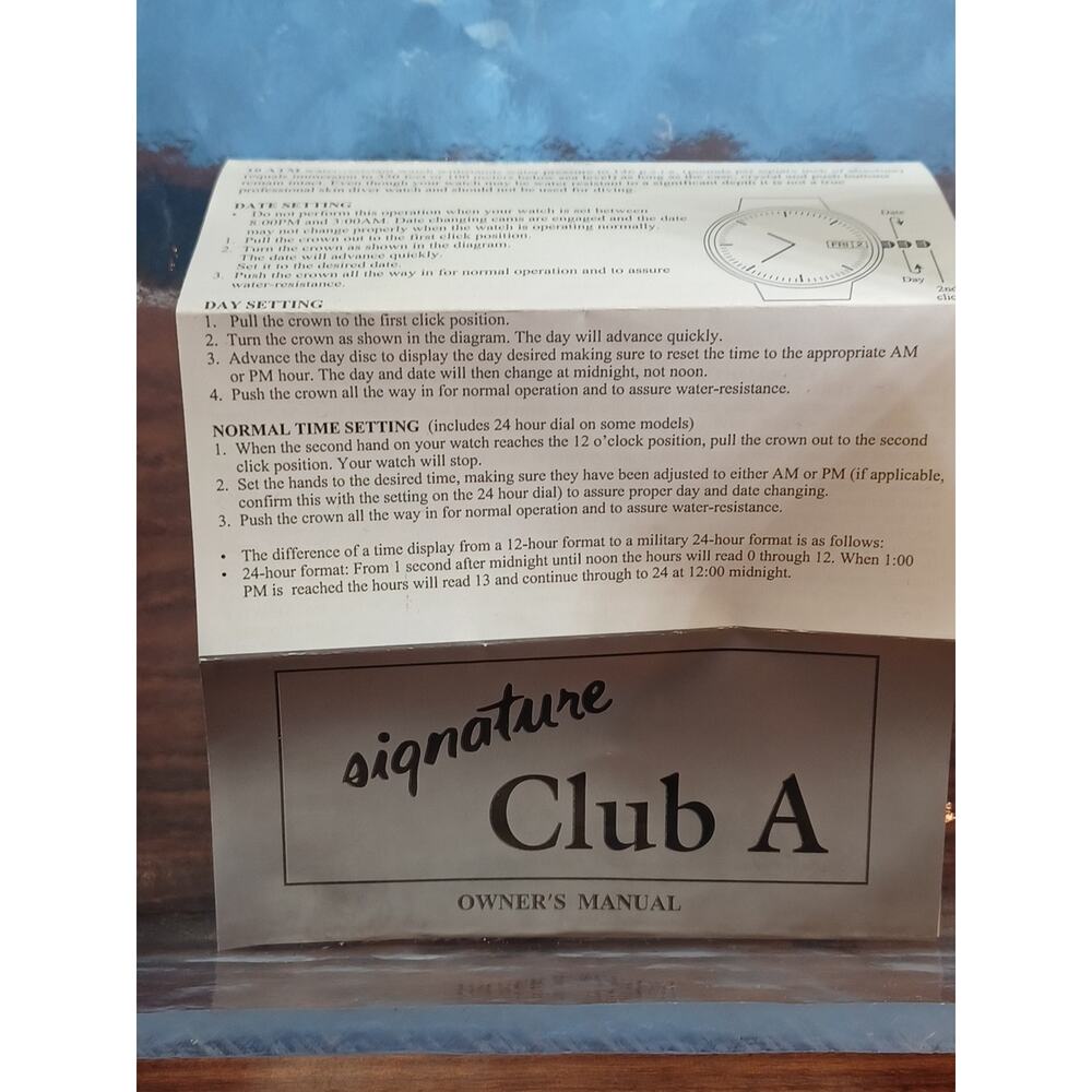 Adrienne Club A Mother Of Pearl White Rhinestone Silvertone Black Band With Box - Picture 5 of 8